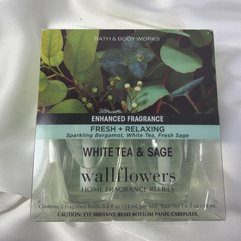 Bath & Body Works Wallflowers Refill 2-Pack White Tea & Sage 0.8oz Ea